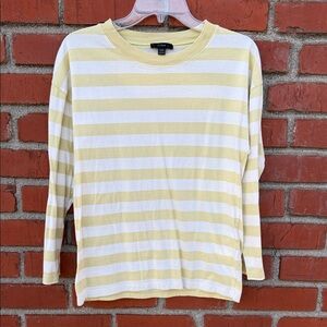 J. Crew Soft Yellow and White Striped Tee
